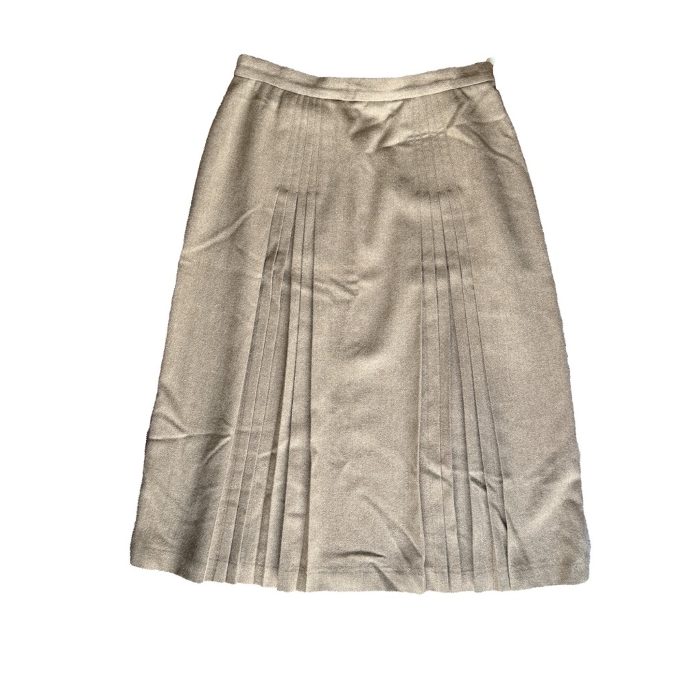Pendleton Vintage Virgin Wool A-Line Skirt Pleated Tan Caramel Size 14 vintage